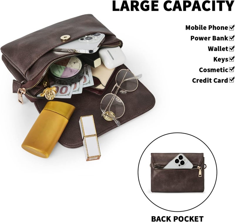CHOLISS Small Crossbody Bags for Women, Vegan Leather Cell Phone Purse, Mini Travel Purse with Adjustable Strap Womens Gifts - Image 4